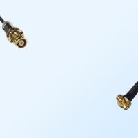 75Ohm 1.6/5.6 DIN Bulkhead Female-MCX Male Right Angle Jumper Cable