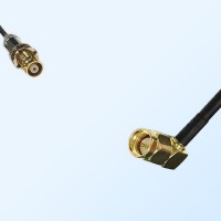 75Ohm 1.6/5.6 DIN Bulkhead Female-SMA Male Right Angle Jumper Cable