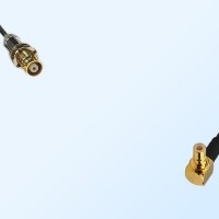 75Ohm 1.6/5.6 DIN Bulkhead Female-SMB Male Right Angle Jumper Cable