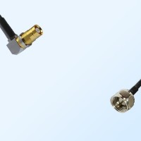 75Ohm 1.6/5.6 DIN Bulkhead Female Right Angle - F Male Jumper Cable