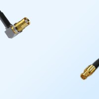 75Ohm 1.6/5.6 DIN Bulkhead Female Right Angle - MCX Male Jumper Cable
