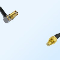 75Ohm 1.6/5.6 DIN Bulkhead Female Right Angle - SMC Male Jumper Cable