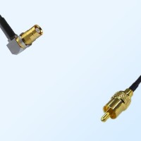 75Ohm 1.6/5.6 DIN Bulkhead Female Right Angle - RCA Male Jumper Cable