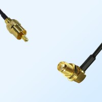 75Ohm RCA Male - SMA Bulkhead Female Right Angle Jumper Cable
