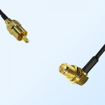 75Ohm RCA Male - SMA Bulkhead Female Right Angle Jumper Cable