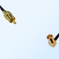 75Ohm RCA Male - SMB Female Right Angle Jumper Cable
