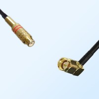 75Ohm RCA Female - SMA Male Right Angle Jumper Cable