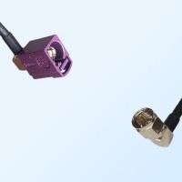75Ohm Fakra D Female Right Angle - F Male Right Angle Cable Assemblies
