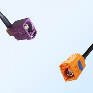 75Ohm Fakra D Female Right Angle - Fakra M Female Cable Assemblies