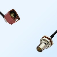 75Ohm Fakra F Female R/A - BNC Bulkhead Female with O-Ring Cable