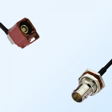 75Ohm Fakra F Female R/A - BNC Bulkhead Female with O-Ring Cable