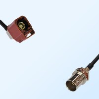 75Ohm Fakra F Female R/A - BNC Front Mount Bulkhead Female Cable