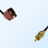 75Ohm Fakra F Female Right Angle - RCA Male Cable Assemblies
