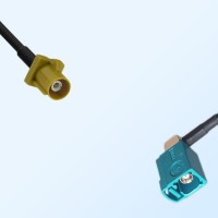 75Ohm Fakra K Male - Fakra Z Female Right Angle Cable Assemblies
