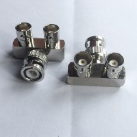 Right Angle Y type 3 Way 1 BNC Male to 2 BNC Female Y Type Adapter