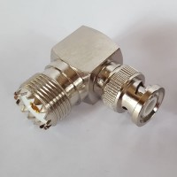 Right Angle BNC Male to UHF Female RF Adapter