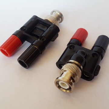 1 BNC Male to 2 Banana Female T Type Adapter