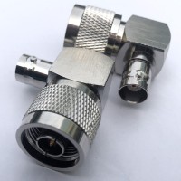 Right Angle BNC Female to N Male RF Adapter