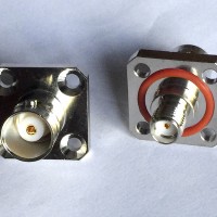 4 Hole 17.5x17.5mm BNC Female to SMA Female with O-Ring RF Adapter