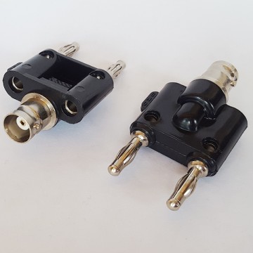 1 BNC Female to 2 Banana Male T Type Adapter