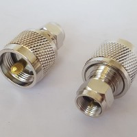 F Male to UHF Male RF Adapter