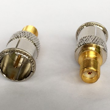 F Male Quick Push-on to SMA Female RF Adapter