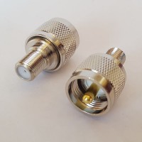 F Female to UHF Male RF Adapter