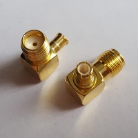 Right Angle MCX Male to SMA Female RF Adapter