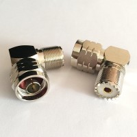 Right Angle N Male to UHF Female RF Adapter