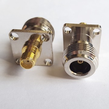 4 Hole Panel Mount 17.5x17.5mm N Female to SMA Female RF Adapter