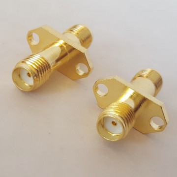 2 Hole Panel Mount 12.2mm SMA Female to SMA Female RF Adapter