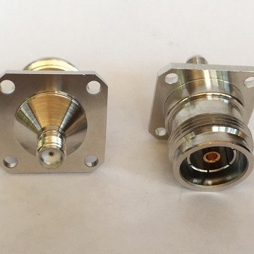 4 Hole Panel Mount 25x25mm SMA Female to 4.3/10 DIN Female RF Adapter