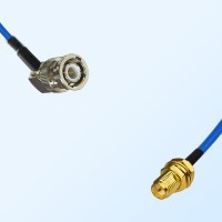 RP SMA Bulkhead Female - BNC Male R/A Semi-Flexible Cable Assemblies