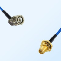 RP SMA Bulkhead Female with O-Ring - BNC Male R/A Semi-Flexible Cable