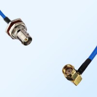 RP SMA Male R/A - BNC Bulkhead Female with O-Ring Semi-Flexible Cable