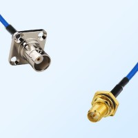 RP SMA O-Ring Bulkhead Female - BNC Female 4 Hole Semi-Flexible Cable
