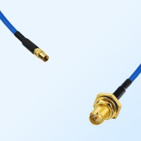 RP SMA Bulkhead Female with O-Ring - MMCX Female Semi-Flexible Cable