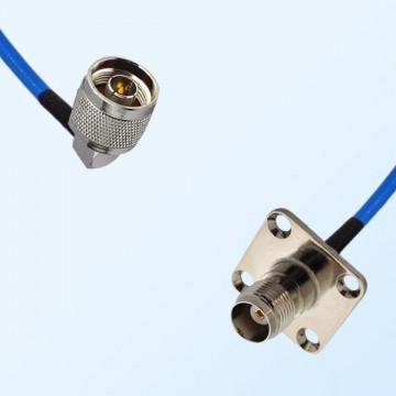 TNC Female 4 Hole - N Male Right Angle Semi-Flexible Cable Assemblies