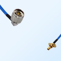 SBMA Male 2 Hole - N Male Right Angle Semi-Flexible Cable Assemblies