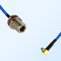 SMP Female R/A - N Bulkhead Female with O-Ring Semi-Flexible Cable