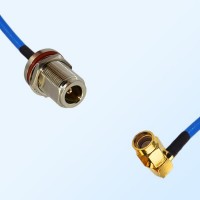 SSMA Male R/A - N Bulkhead Female with O-Ring Semi-Flexible Cable