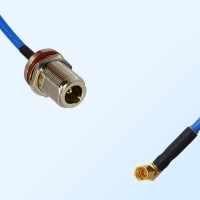 SSMC Female R/A - N Bulkhead Female with O-Ring Semi-Flexible Cable