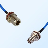 TNC Bulkhead Female - N O-Ring Bulkhead Female Semi-Flexible Cable