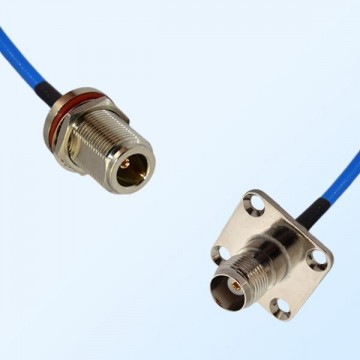TNC Female 4 Hole - N Bulkhead Female with O-Ring Semi-Flexible Cable