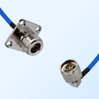 N Female 4 Hole - N Male Right Angle Semi-Flexible Cable Assemblies