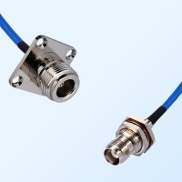 TNC Bulkhead Female with O-Ring - N Female 4 Hole Semi-Flexible Cable