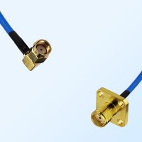 SMA Female 4 Hole - RP SMA Male R/A Semi-Flexible Cable Assemblies