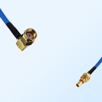 SBMA Bulkhead Male - RP SMA Male R/A Semi-Flexible Cable Assemblies