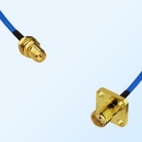SMA Female 4 Hole - RP SMA Bulkhead Female Semi-Flexible Cable