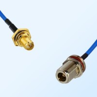 RP SMA O-Ring Bulkhead Female - N Bulkhead Female Semi-Flexible Cable